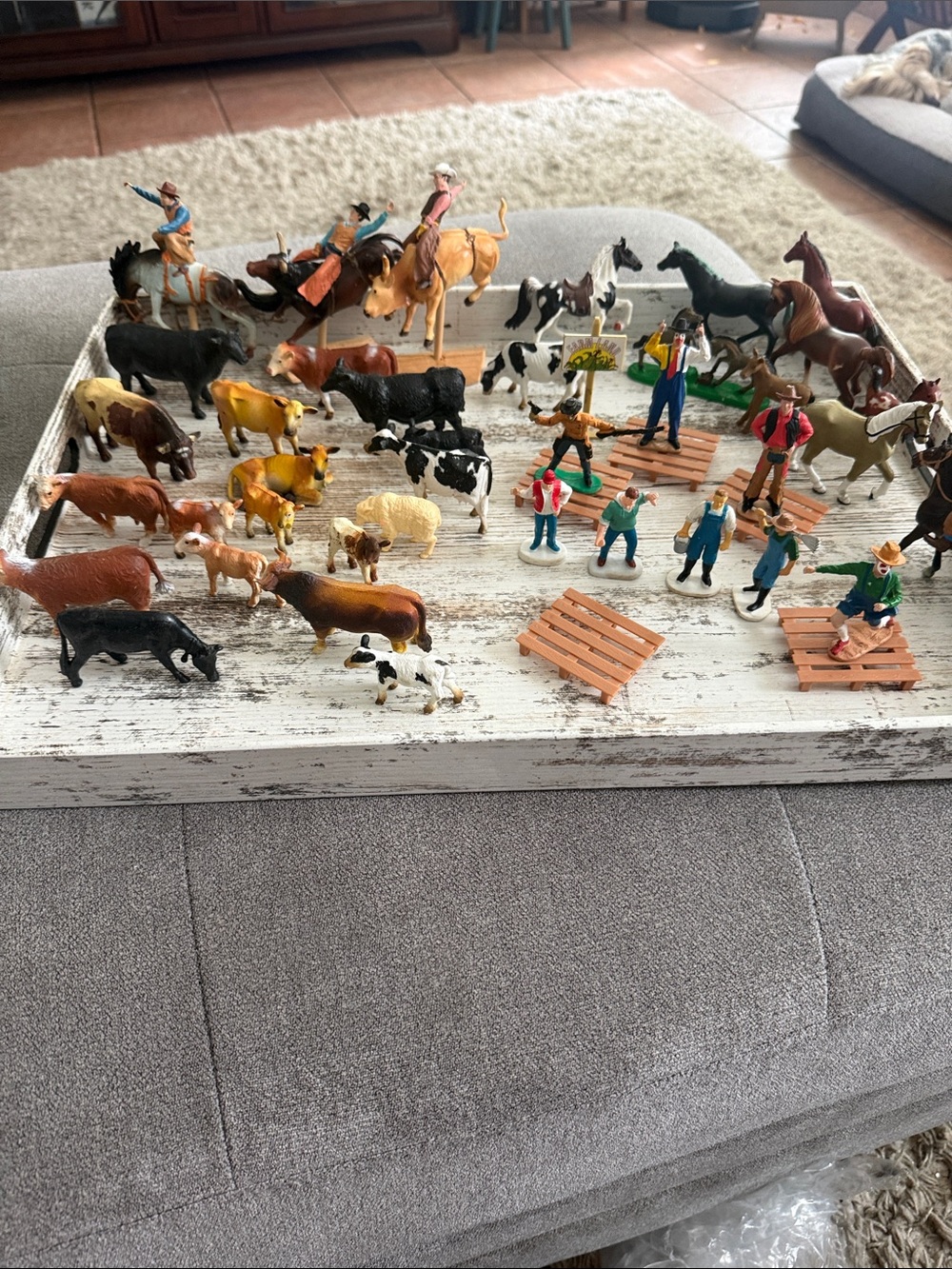 Lot of 40 Vintage Farm Animals Horses Cows Cowboys